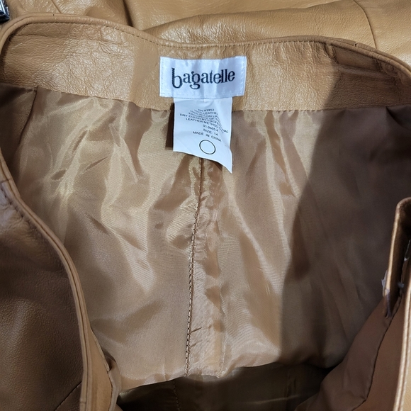 Bagatelle 100% Chestnut Brown Leather pants Size14 - Picture 6 of 12